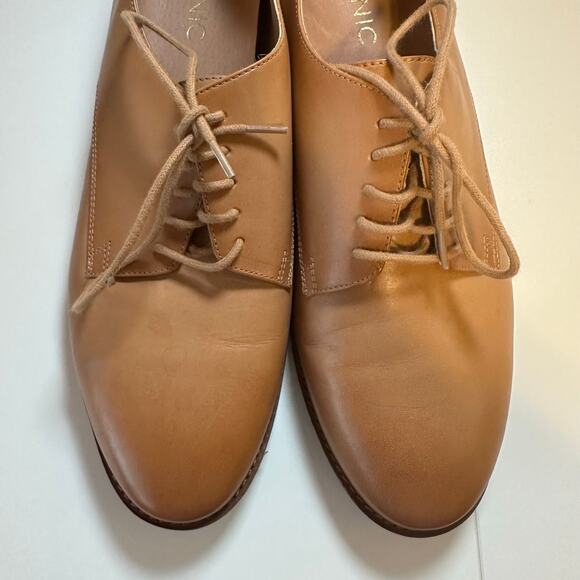 Vionic Weslyn Lace Up Oxford Loafers Size 10 Leather Tan Comfort Shoe Office - Picture 3 of 9